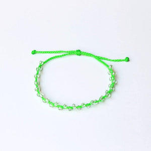 Neon Green Bubble Seed Beads Anklet