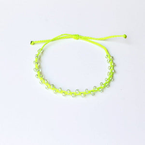 Neon Lime Bubble Seed Beads Anklet