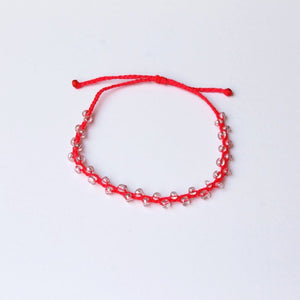 Neon Pink Bubble Seed Beads Anklet