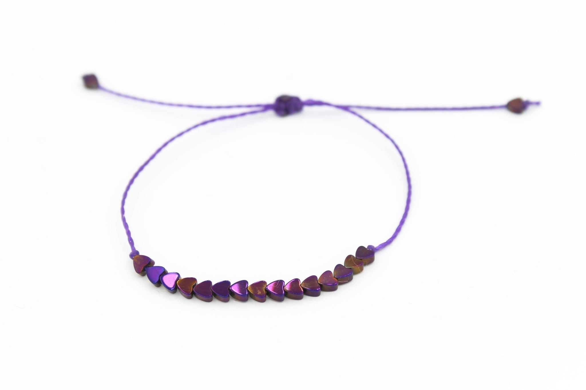 Purple Mini Hearts stone Bracelet