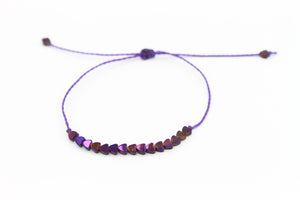 Purple Mini Hearts stone Bracelet