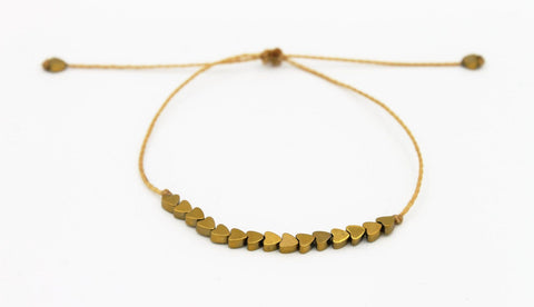 Gold Mini Hearts stone Bracelet
