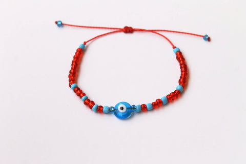 3ain Zar2a Glass Red Seed Beads Bracelet