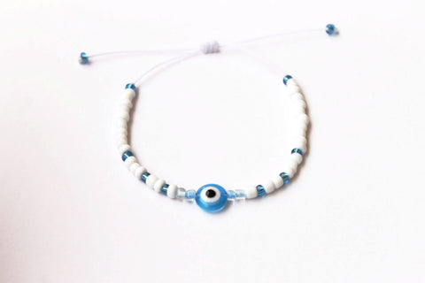 3ain Zar2a White Seed Beads Bracelet