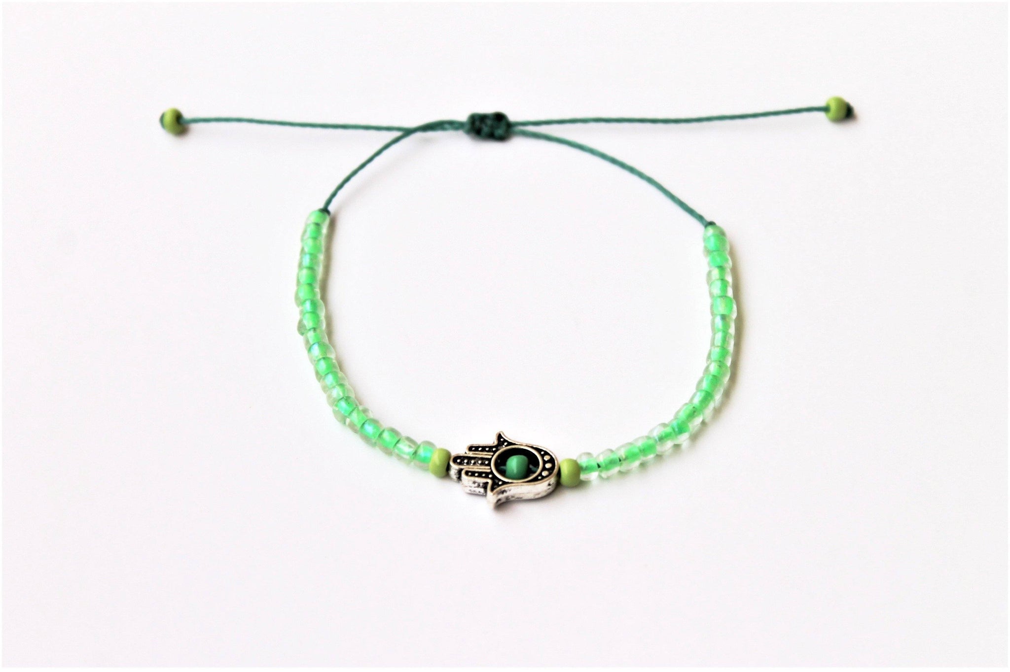 Glass Green Seed Beads with Kaf