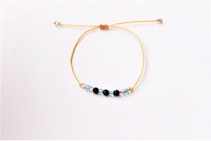 Delicate Black Tiny Agate Stones Bracelet