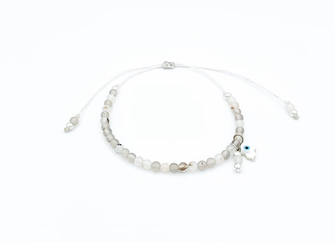 White Agate Kaf Sadaf Bracelet