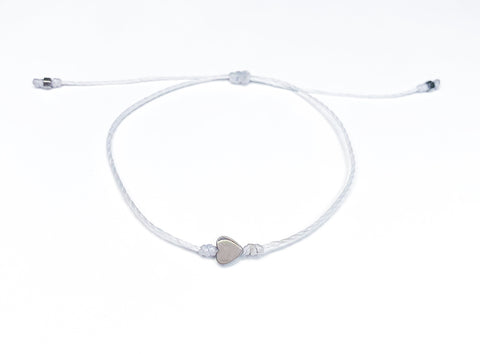 Silver Heart stone Bracelet